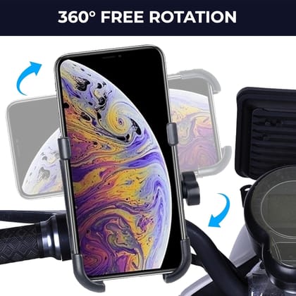 Universal Bike Mobile Holder 360° Rotating Adjustable Motorcycle Phone Stand