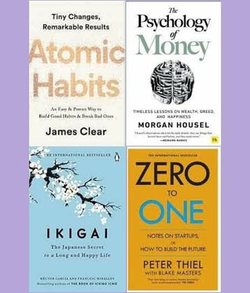 Atomic Habits +  The Psychology of Money + Ikigai + Zero To One