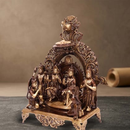 Moradabad Metal Craft Brass Lord Sita Ram Panchayat Fine Brown Antique
