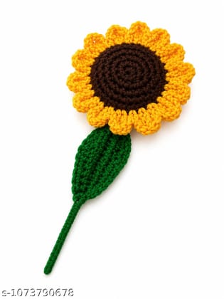M/S STYLE MOMENTS & GIFT COLLECTION Handmade Crochet Sunflower Decorative Flower | Yellow Handmade Yarn Flower for Home Décor & Gifting