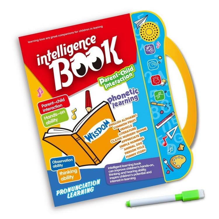 Intelligence Book | Interactive -Musical English Educational Phonetic Learning for 3 + Year Kids | Toddlers | Educational ABC and 123 E-Learning Kids Electronic Activity