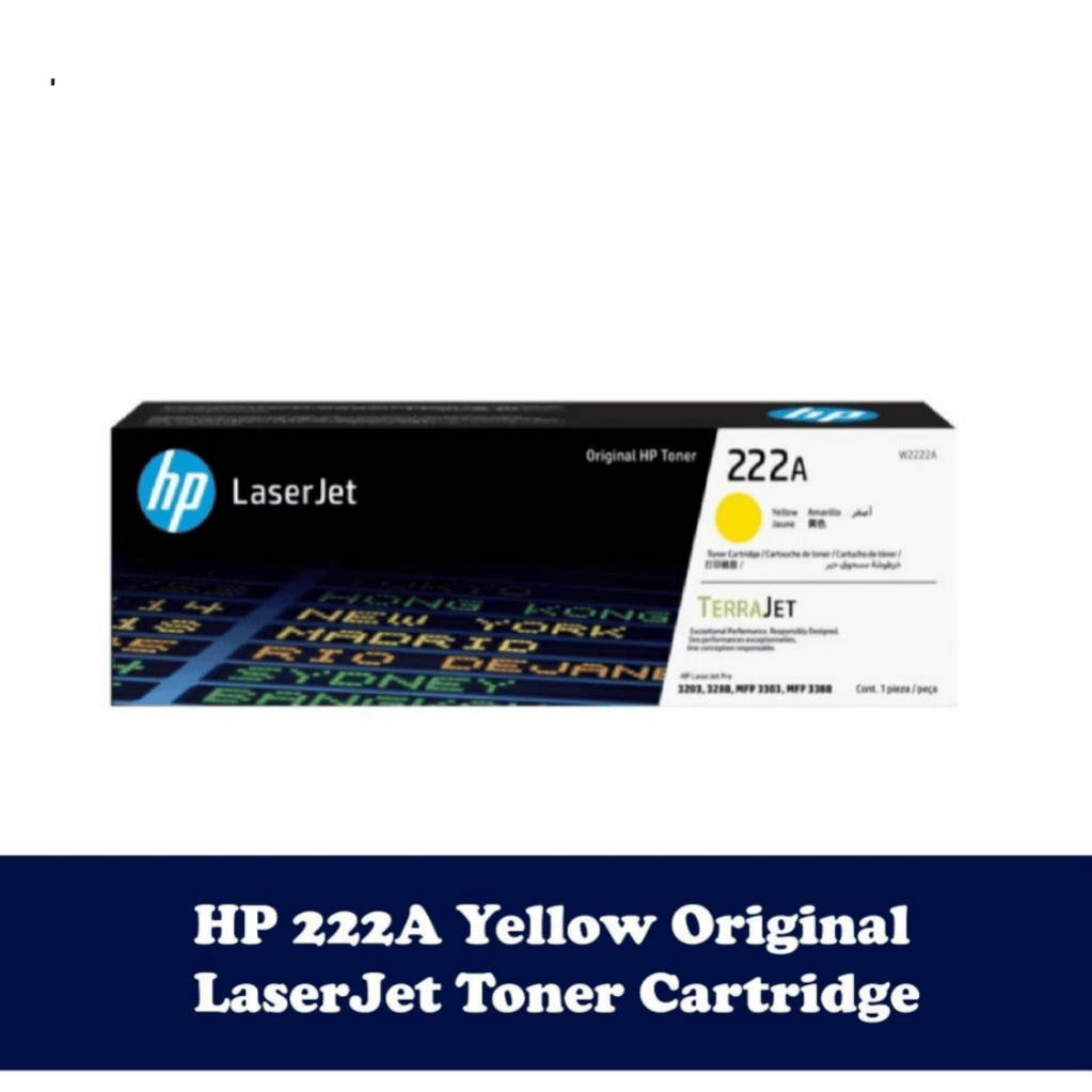HP 222 Original Yellow Toner Cartridge (W2222A) for HP Color LaserJet Pro 3203dn, 3203dw, MFP 3303fdn, 3303fdw