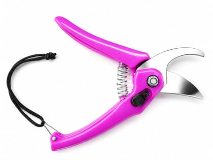 7 Inch Pink Garden Pruning Shears with Stainless Steel Blades