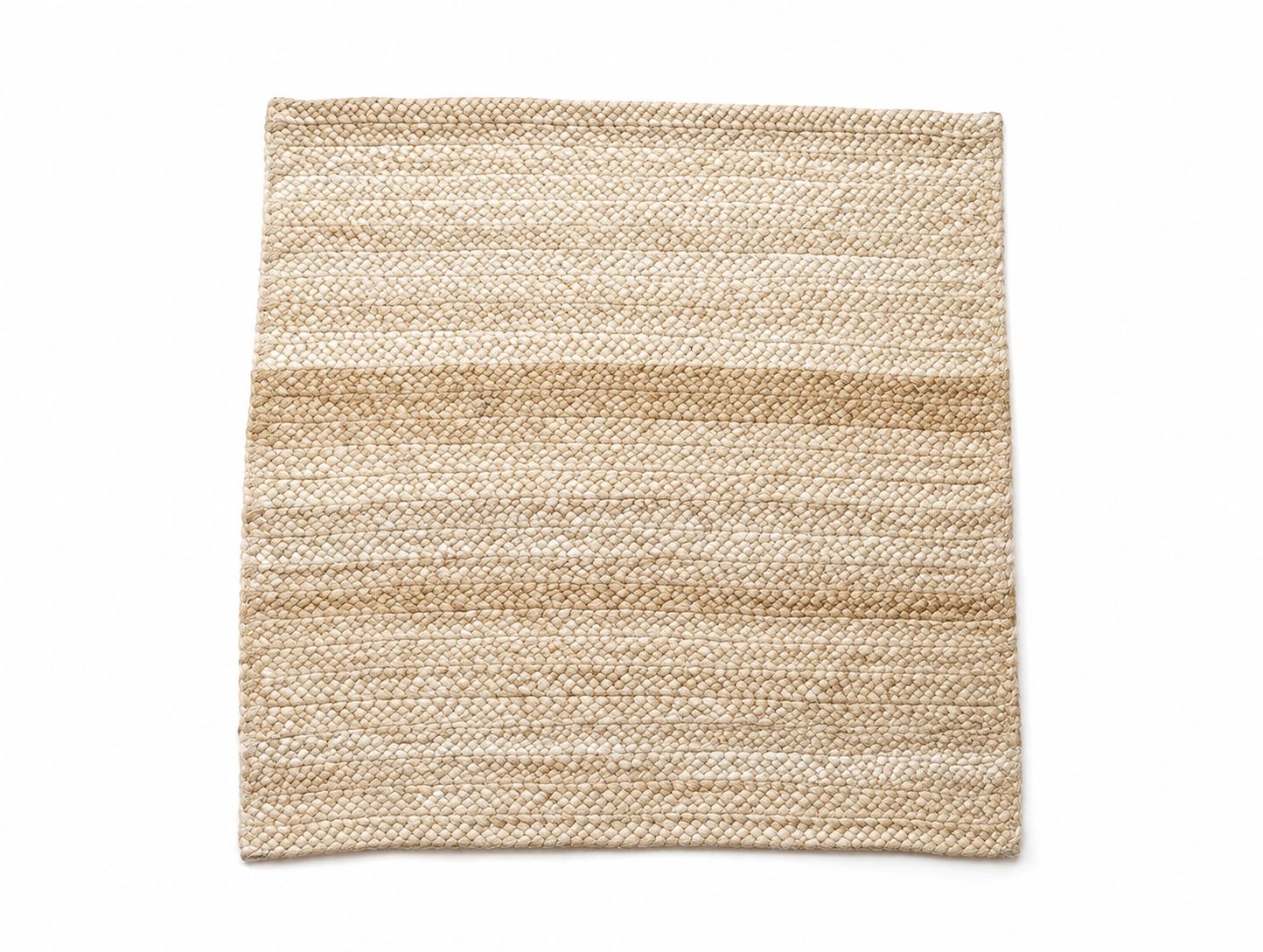 Hand-Braided Natural banana stem Fiber Area Rug with Horizontal Stripes