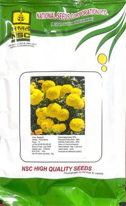 NSC Flower Seed Marigold Variety-Pusa Bahar TL -10gm Packing 