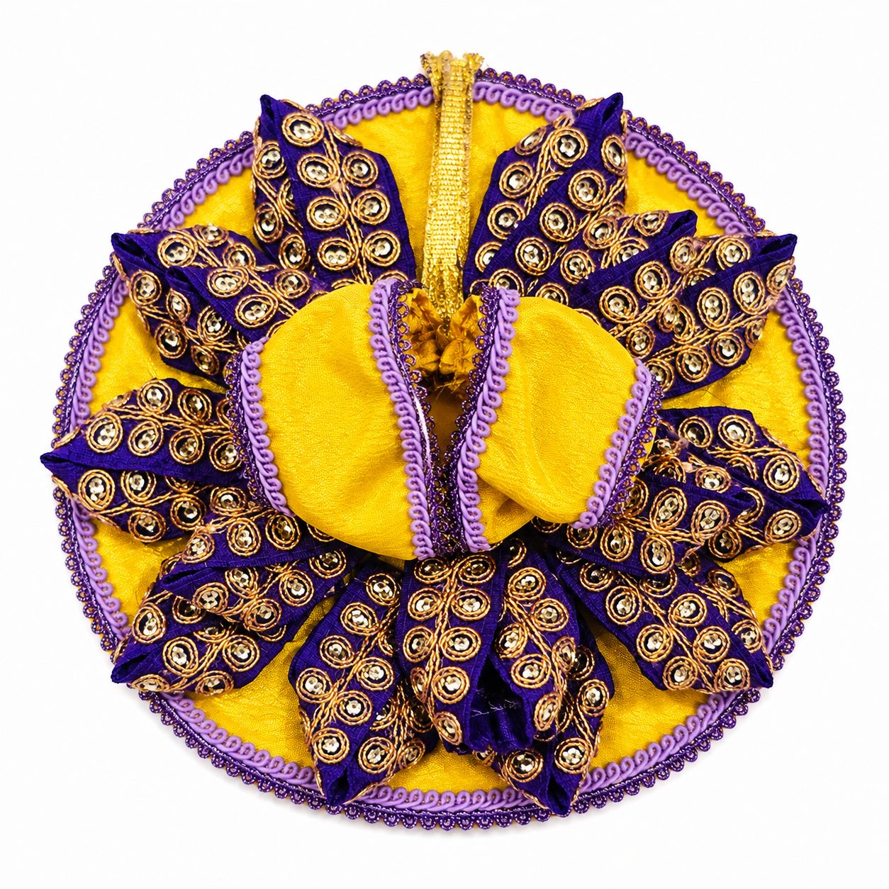 Handcrafted Yellow & Purple Laddu Gopal Poshak for Little Kanha | Premium Designer Krishna Dress | M/S STYLE MOMENTS & GIFT COLLECTION
