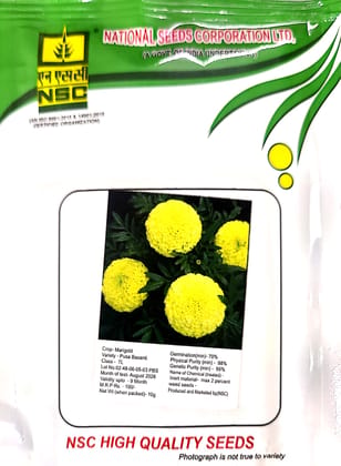 NSC MARIGOLD PUSA BASANTI  TL SEED 10 Gms. pouch pack 