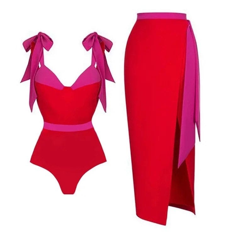 Colourblock swimsuit-L