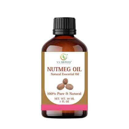 S S Aromas Nutmeg Essential Oil - 100% Pure & Natural, 30ml