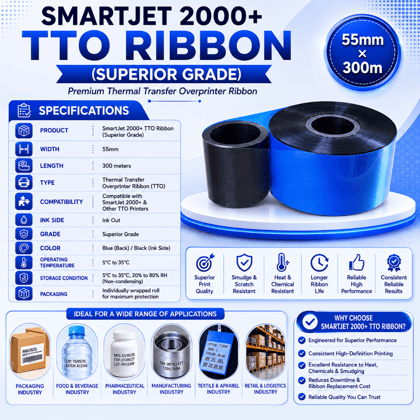 SmartJet 2000+ TTO Ribbon 55mm x 300m Superior Grade