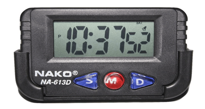 Digital LCD Calendar Clock Watch For Car Dashboard & Desk Clock -Black Portable Timer with Alarm & Stopwatch - Multifunction Clock for Office, Vehicle & Travel