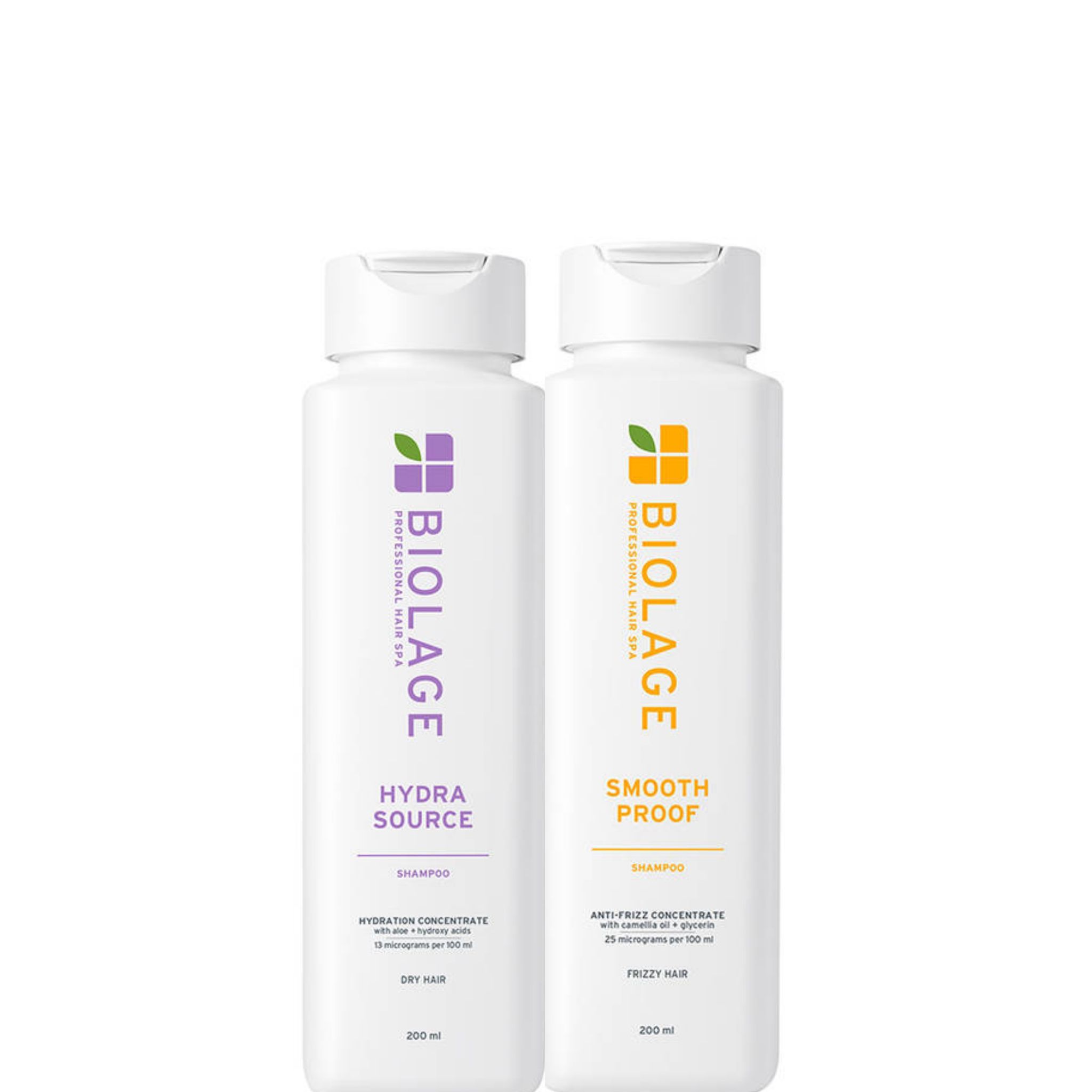 Biolage HYDRASOURCE + SMOOTHPROOF shampoo (200ml each) Combo Pack of 2