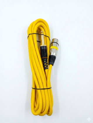 Professional Mic Cable 3-Pin XLR Female to 6.35mm Jack (15FT)| Studio & DJ Audio Cable 6.35mm to 3-Pin XLR Female Audio Microphone Cable(Yellow,15ft)