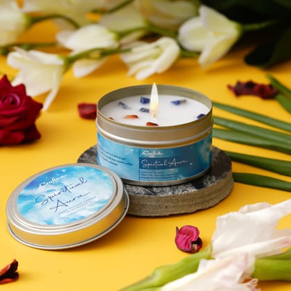 Spiritual Aura Hand Poured Soya Wax Candle (100 Gm, burn time up to 24 hrs)