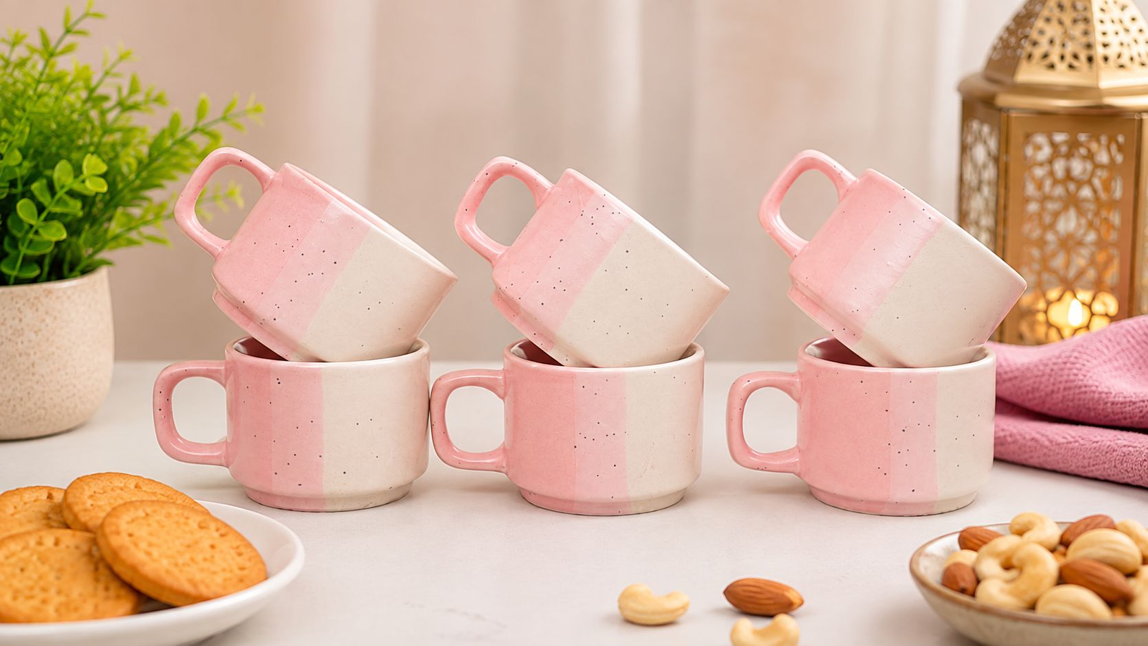 Set Of 6 Ceramic Coffee Cup Set 