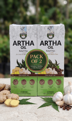 Artha Oil, Ayurvedic, Herbal, Pain relief Massage oil- Joint and Muscle Pain Pack of 2