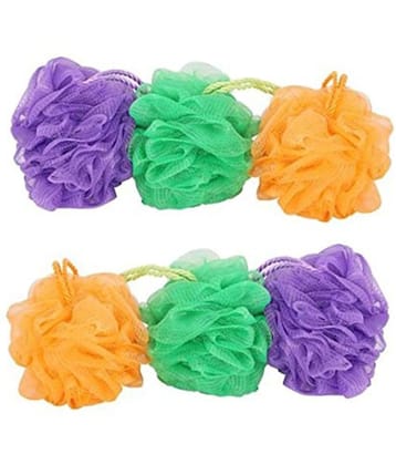 Lenon Round Bath Sponge Loofah Assorted Pack of 6