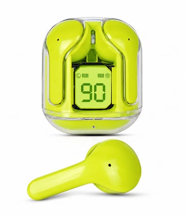 Bluetooth Earbuds with Digital Battery Display, Transparent Charging Case, Deep Bass, 4H Backup, Wireless Headphones for Android & iOS Smartphones (Green) Bluetooth Earbuds with Digital Battery Display, Transparent Charging Case, Deep Bass, 4H Backup, Wireless Headphones for Android & iOS Smartphones (Green)