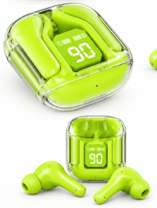 Ultra Pods Max True Wireless Earbuds with Bluetooth 5.3, Enhanced Sound Quality, Touch Control Battery Life, Noise Cancellation & Comfortable Fit (Green)