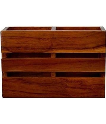 TFS Brown Wooden Cutlery Holder ( Pack of 1 )