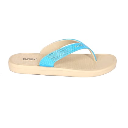 FLITE Beige flip-flops featuring bright blue straps FL-345
