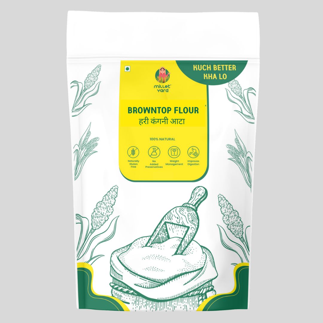 Millet Yard Premium Browntop Millet Atta (Browntop Flour ) Millet Yard Premium Browntop Millet Atta | Freshly Ground, High Fibre & Wholesome Nutrition