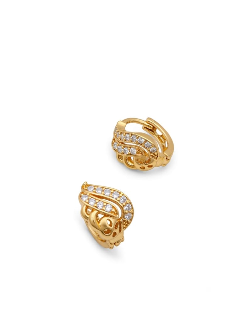 Gold-Plated CZ Stone Hoop Earrings - Earrings | Buy online on ZillyBuy