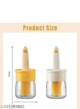Glass Olive Oil Dispenser Bottle with Silicone Brush Droper Silicone Dropper Measuring Oil Dispenser Bottle for Kitchen Cooking Baking BBQ (Oil Dispenser with Droper 180 Ml)