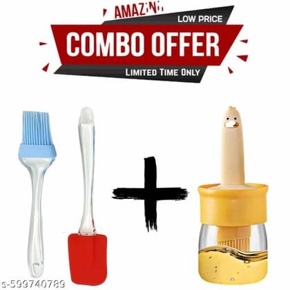 Glass Olive Oil Dispenser Bottle with Silicone Brush Droper Silicone Dropper Measuring Oil Dispenser Bottle for Kitchen Cooking Baking BBQ (Oil Dispenser with Droper 180 Ml)