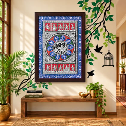 Odisha Pattachitra Painting Lord Krishna & Dashavatar Only Painting  (Size: 19 x 13 Inches)