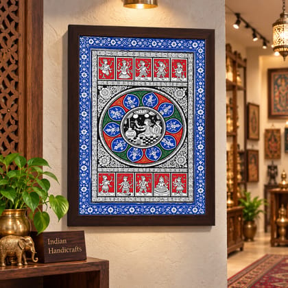 Odisha Pattachitra Painting Lord Krishna & Dashavatar Only Painting  (Size: 19 x 13 Inches)