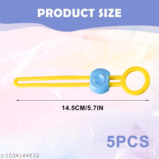 DHRUVINSRI Food Sealing Clip: Bag Sealing Clip | Silicone Twist Tie | Cable Tie | Kitchen Storage | Rasoi Clip | Reusable Wire Band (Pack of 5)