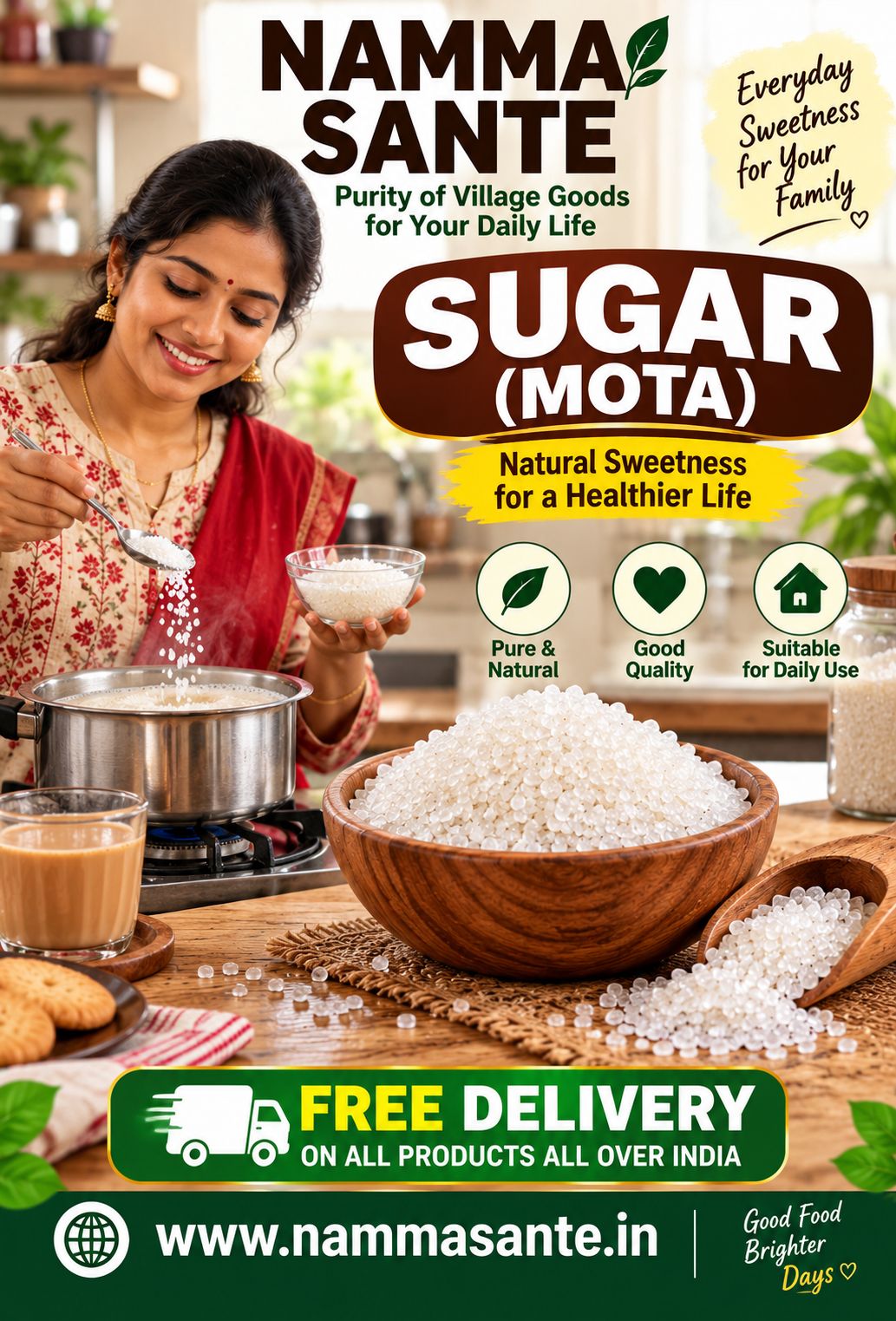 Sugar (Mota), Mota Shakkar, Mota Sakhar, Mota Khand, Mota Sakkare