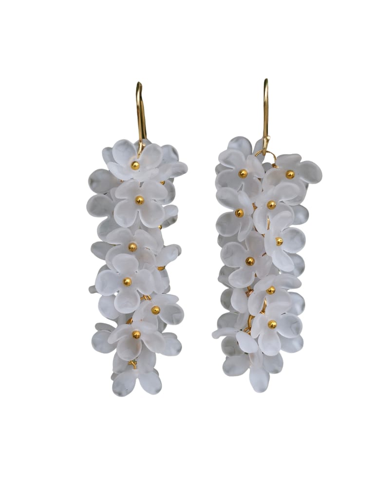 Frosted Acrylic Flower Dangle Earrings - Earrings | Buy online on ZillyBuy