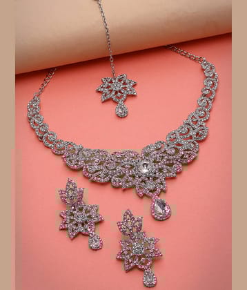 Sukkhi Silver Alloy Necklace Set ( Pack of 1 )