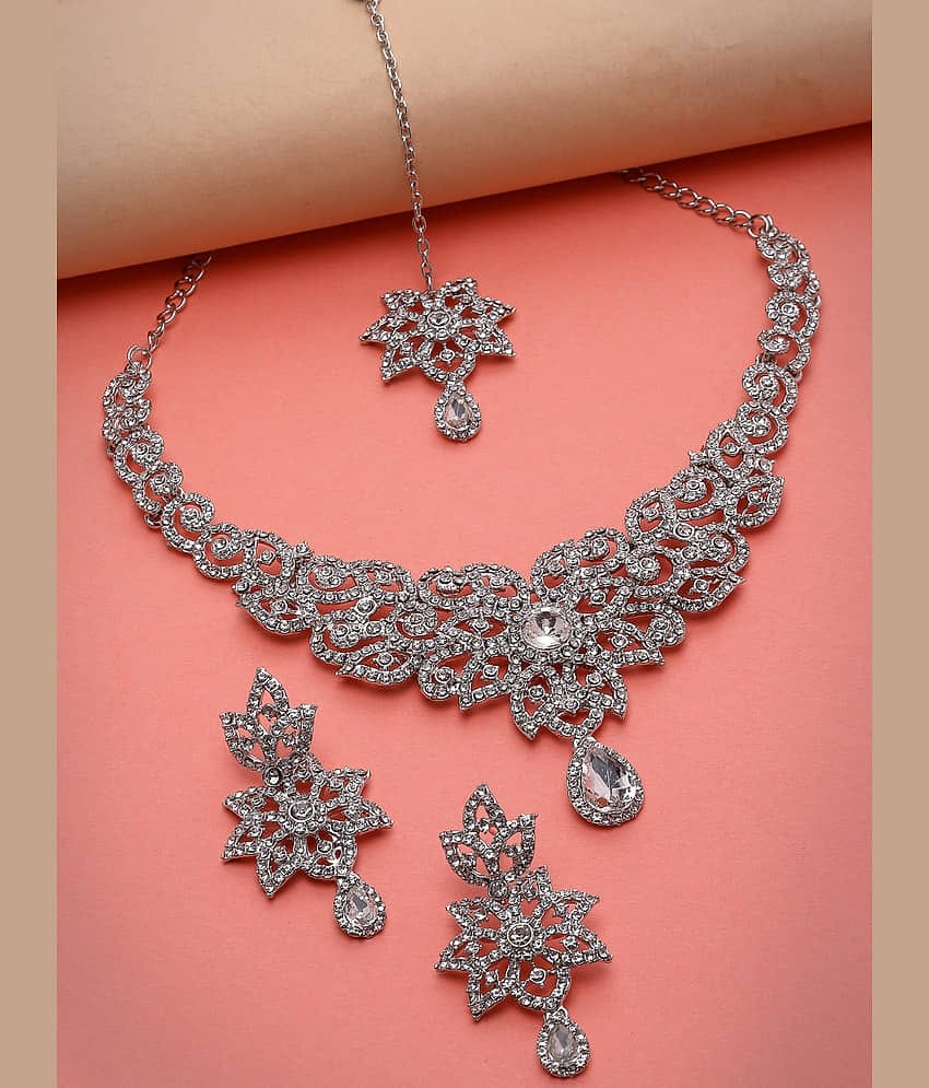 Sukkhi Silver Alloy Necklace Set ( Pack of 1 )