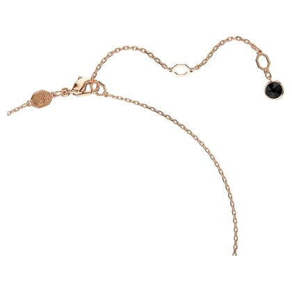 Swarovski Iconic Swan Black Crystal Pendant Rose Gold-Tone Necklace Swarovski Iconic Swan Black Crystal Pendant Rose Gold-Tone Necklace