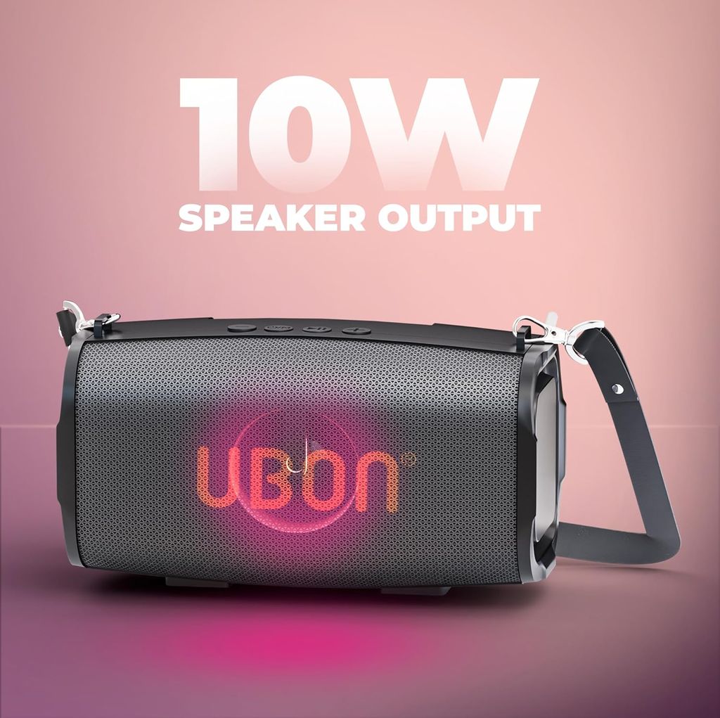 UBON SP-47 Sultan Bluetooth Speaker | Portable Wireless Speaker with 10W HD Stereo Sound, Deep Bass, Bluetooth 5.3, 10 Hours Playtime, Fast Charging - Home Audio | Buy online on ZillyBuy