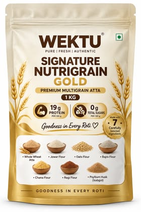 WEKTU Heritage Gold Multigrain Nutrition Blend Aata.
