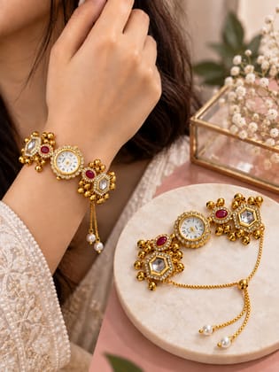 Elegant Kundan Pearl Bracelet for Women