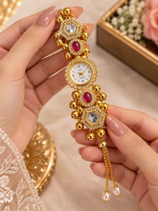 Elegant Kundan Pearl Bracelet for Women