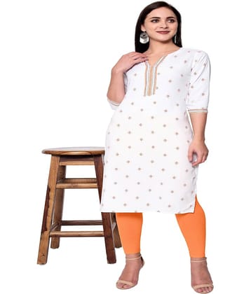 GOD BLESS - White Rayon Women's A-line Kurti