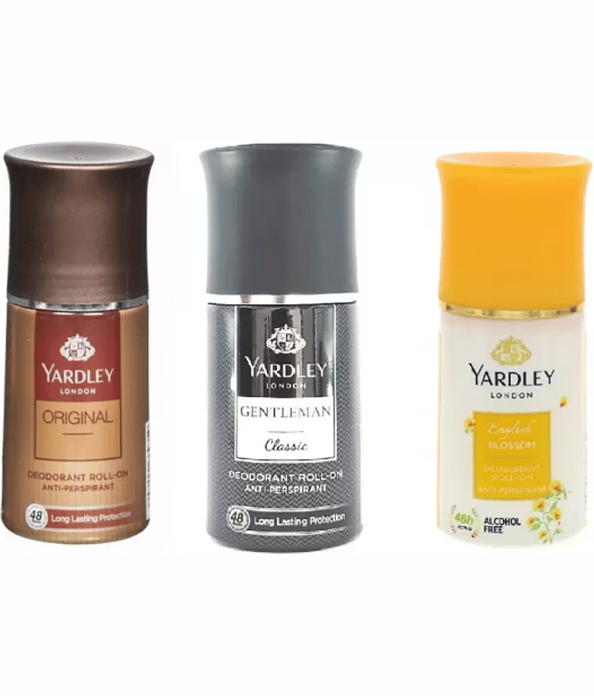Yardley London original ,Gentleman Classic,English Blossom Deodorant Roll-on - For Men & Women  (50 ml each, Pack of 3).