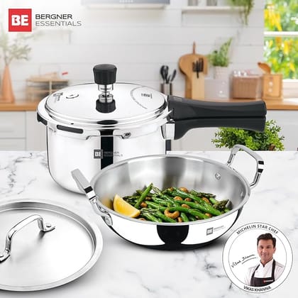 Bergner T-Ply Cooker 3 L + T-Ply Kadai 24