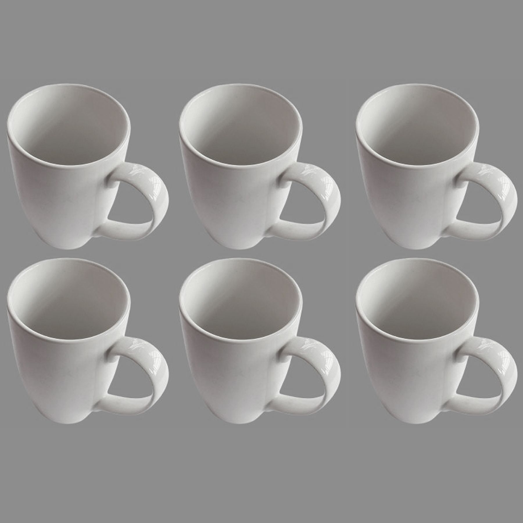 Ariane Non Stackable Prime White Porcelain Coffee Mug(300ml, pack of 6)