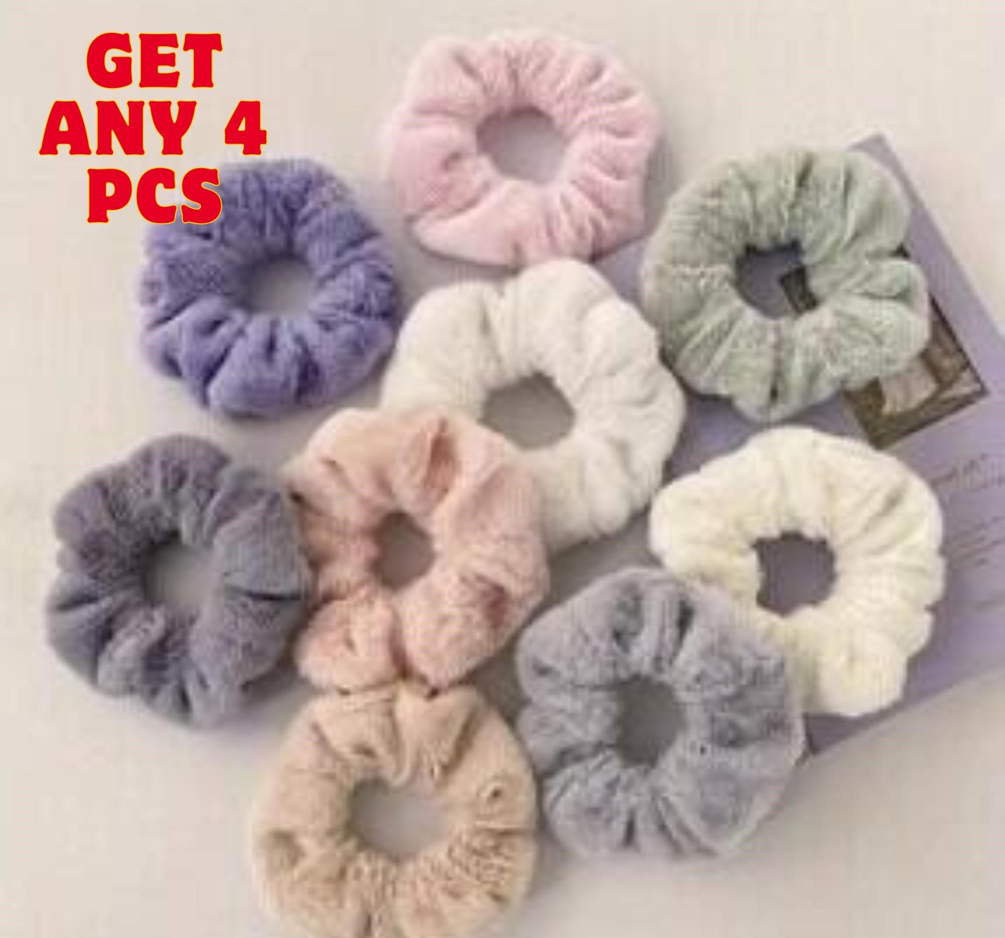 Women’s Soft Floral Scrunchies Hair Tie Set Of 4 
