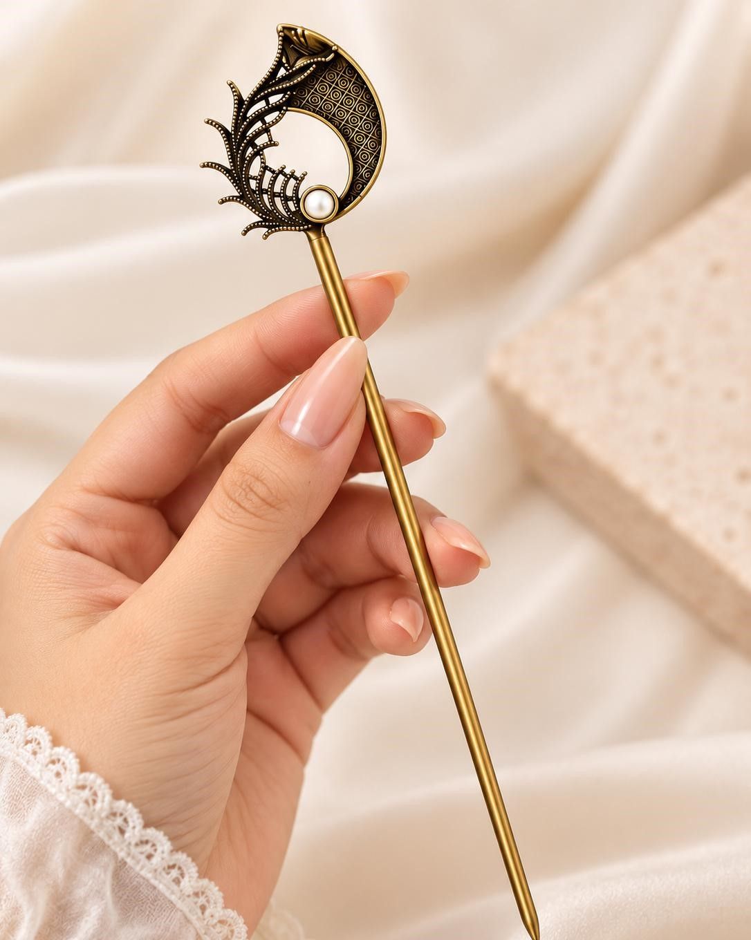 Elegant Golden Hair Stick Bun Pin