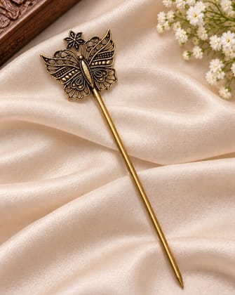 Elegant Golden Butterfly Hair Stick