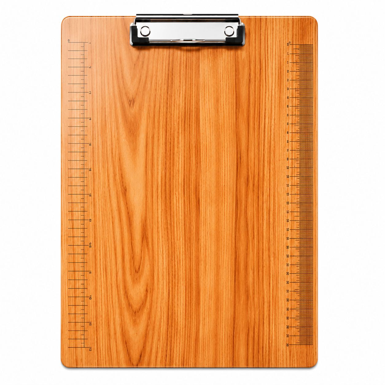 New Wooden Exam Pad with Scale and Strong Metal Clip