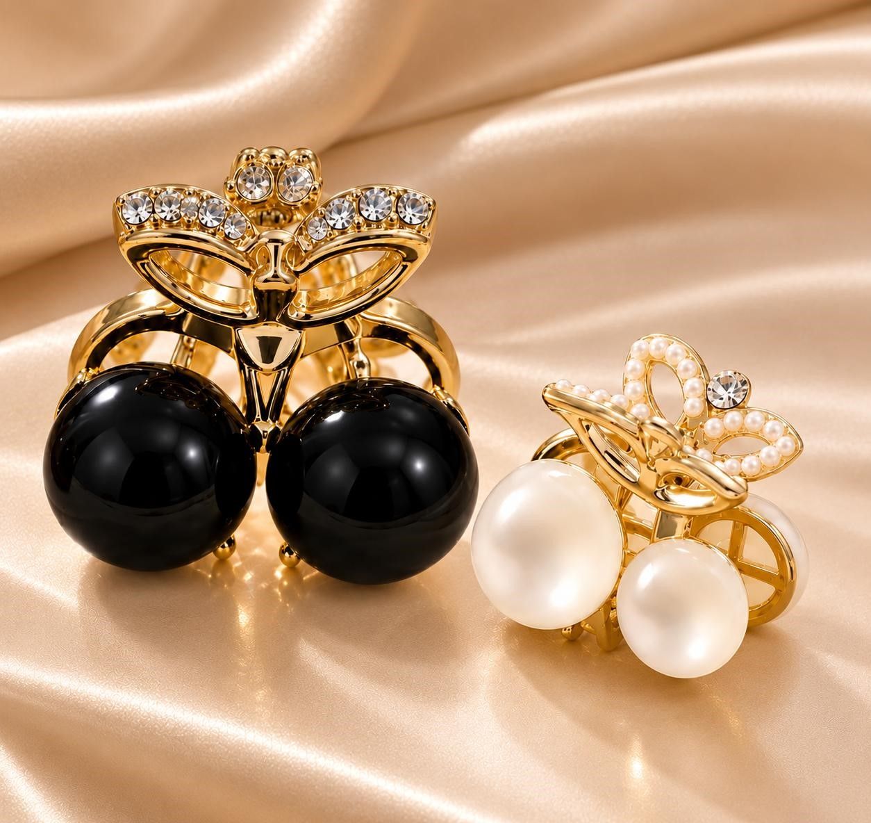 Stylish Black And White Butterfly Hair Claw Clip for Women 